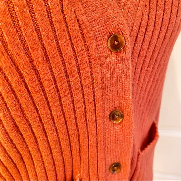 LOFT Ribbed Red NWT Cardigan Size M - Picture 5 of 9